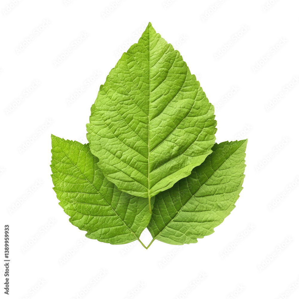 Obraz premium nature conservation concept. Three green leaves on a black background.