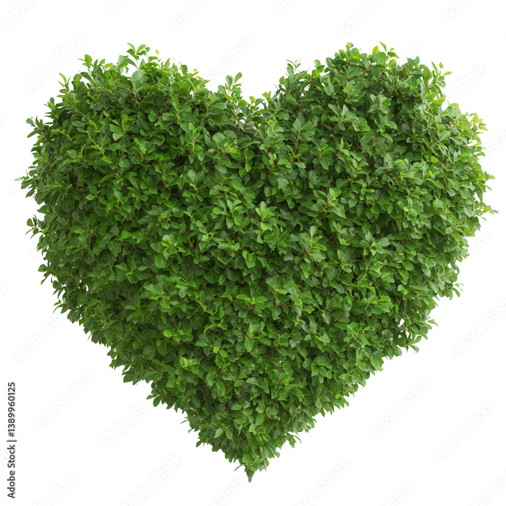 Naklejka premium nature conservation concept. Heart-shaped greenery on a black background.