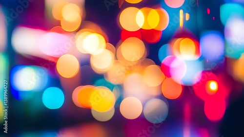 Blurred neon lights in vibrant colors, abstract and futuristic