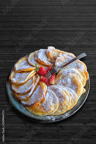 sweet pancakes with powdered sugar