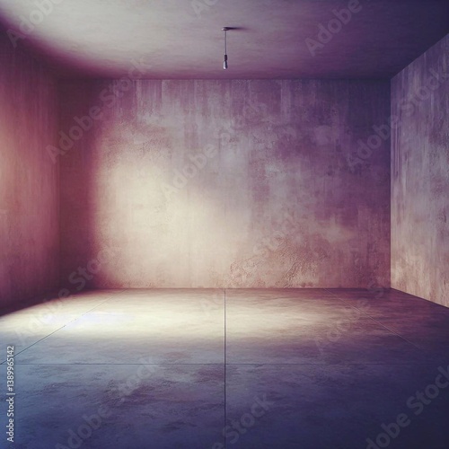 Empty concrete room concept. AI generated illustration