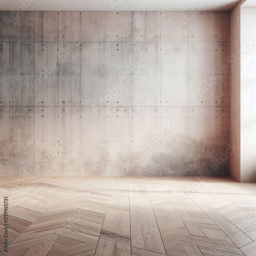 Obraz na płótnie Empty concrete room concept. AI generated illustration w salonie