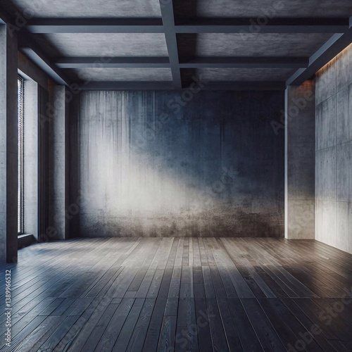 Obraz na płótnie Empty concrete room concept. AI generated illustration w salonie