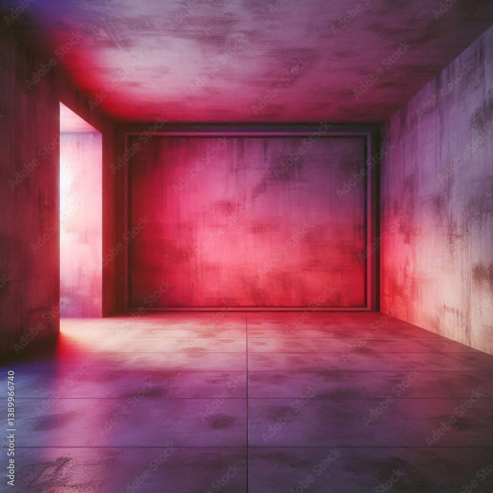 Empty concrete room concept. AI generated illustration