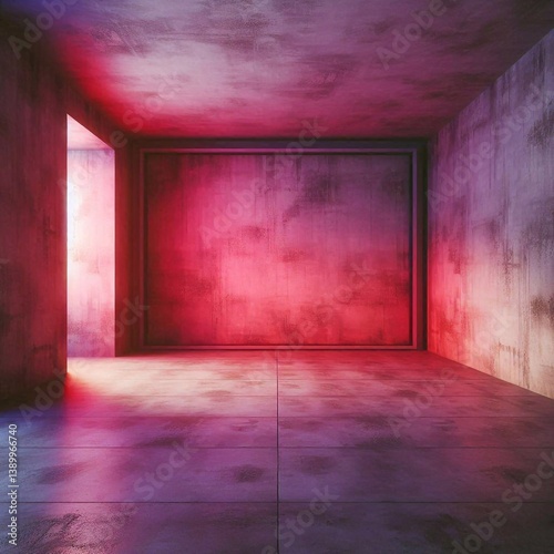 Obraz na płótnie Empty concrete room concept. AI generated illustration w salonie