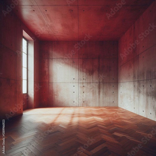 Obraz na płótnie Empty concrete room concept. AI generated illustration w salonie