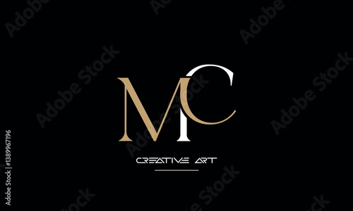 MC, CM, M, C abstract letters logo monogram