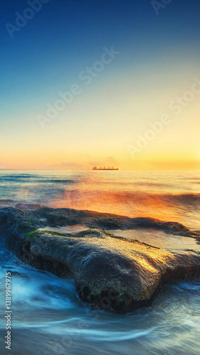 Yellow Blue Illustrated Background Space Phone Wallpaper - Natural