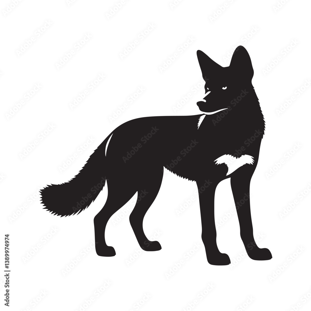 Dingo Silhouette - Minimalist Dingo Vector - Illustration of Dingo. Dingo Animal Design. Dingo Silhouette - Minimalist Dingo Vector - Illustration of Dingo. Dingo Animal Design.