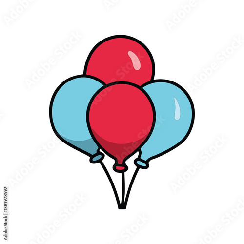 Bunch of Colorful Balloons vector for Celebrations, Parties, or Festive Designs
