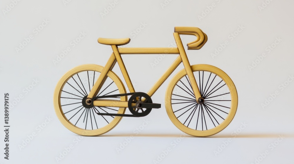 Fototapeta premium Wooden bicycle model, studio shot, craft, hobby
