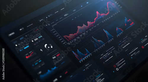 mode dashboard layout with financial graphs and analytics 