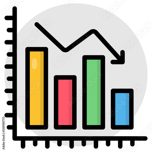 Trendy vector design of recession chart