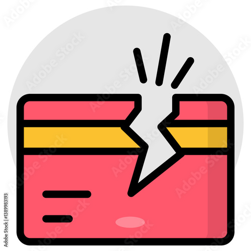 Premium download icon of cracked atm card