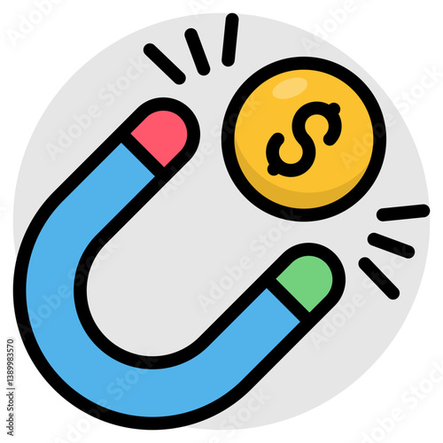 Premium download icon of attract money