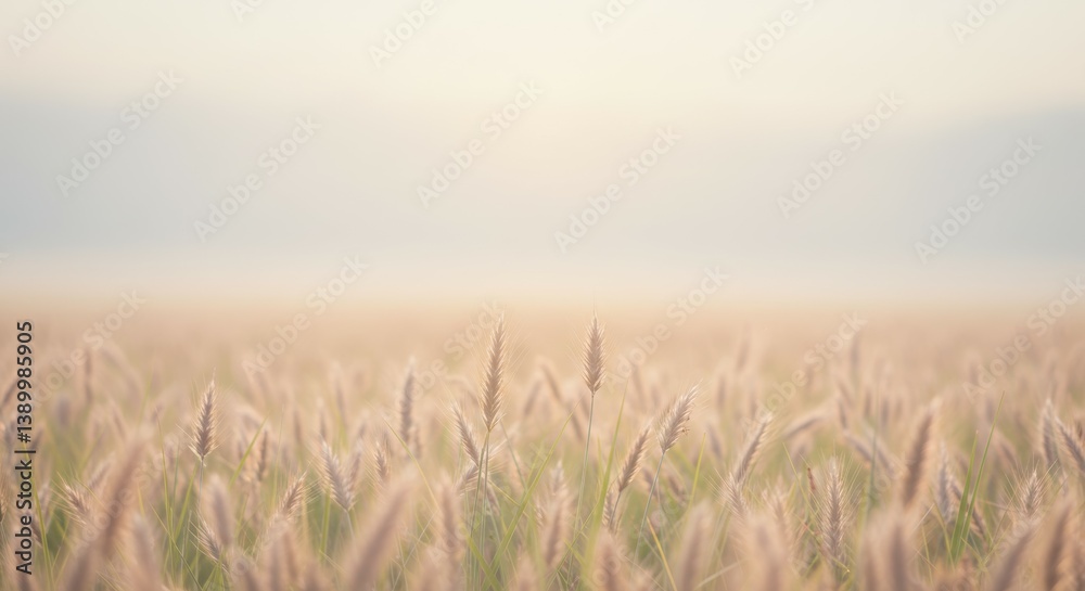 Serene Dawn in a Field of Grass