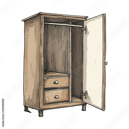 wardrobe, furniture, vector, transparent background