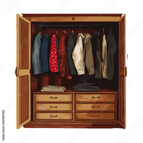 wardrobe, furniture, vector, transparent background