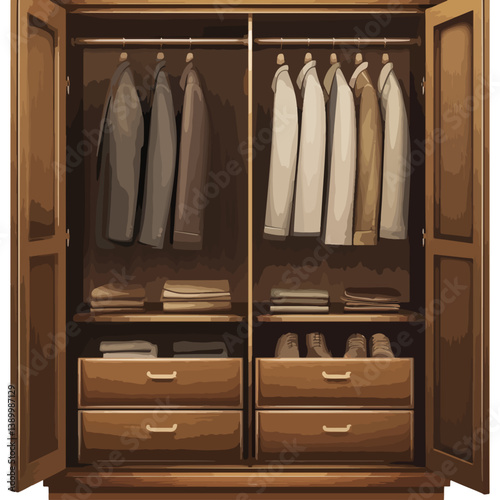 wardrobe, furniture, vector, transparent background