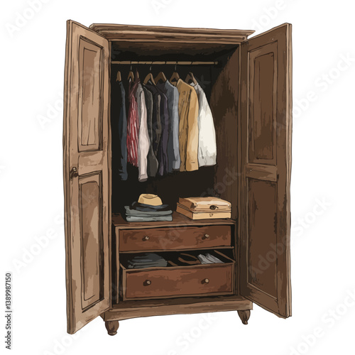 wardrobe, furniture, vector, transparent background