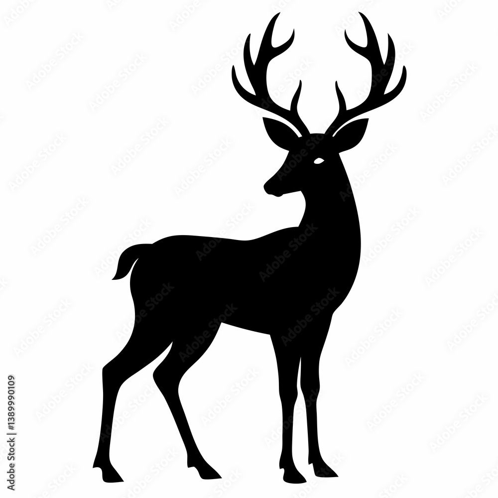 Fototapeta premium Stylized Deer Silhouette Vector File