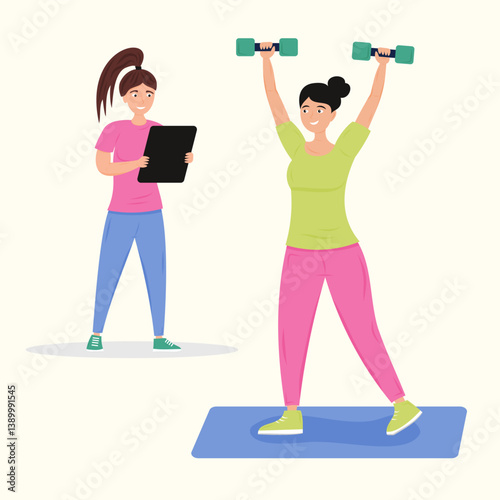 Two women exercising together in a home gym setting for fitness motivation