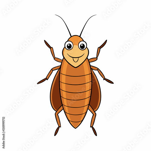cartoon cockroach isolated on white background