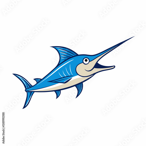 blue shark vector illustration