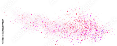 The effect of  pink sparkling dust on a white background.