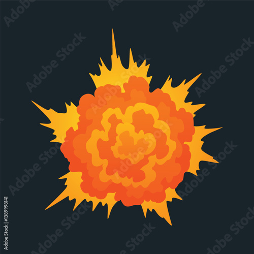 Obraz na płótnie Explosion animation. Animation for game of the explosion effect. Cartoon animation for game. Exploding effect. Hand drawn vector illustration w salonie