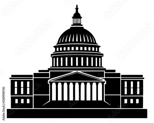 Washington Capitol Building Silhouette Vector & U.S. Landmark SVG