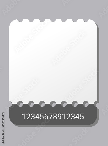 Obraz na płótnie Empty ticket template. Blank concert ticket or lottery coupon. Event coupon or cinema movie theater card. Festival or circus paper empty flyer. Vector isolated illustration w salonie