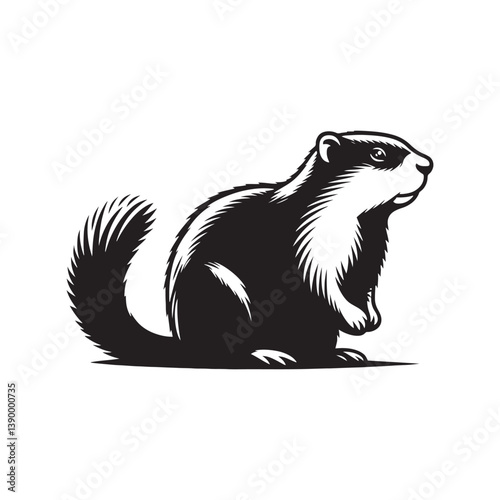 Marmot Silhouette - Marmot Minimalist Design - Marmot Vector - Illustration Of Marmot.