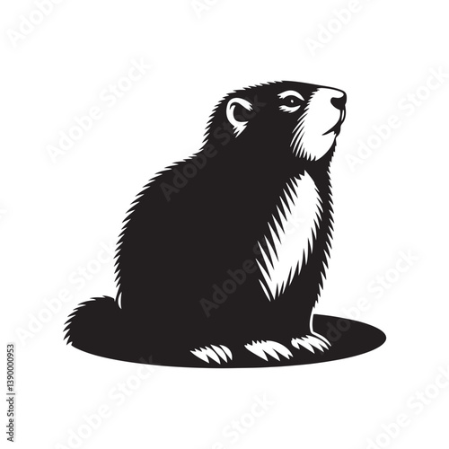 Marmot Silhouette - Marmot Minimalist Design - Marmot Vector - Illustration Of Marmot.