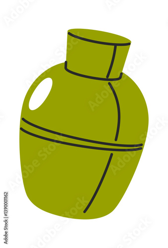Hand-drawn touristic flask water pot