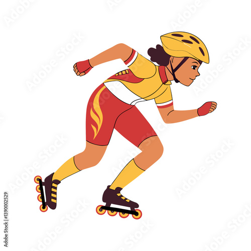 little sportsman with roller skating 