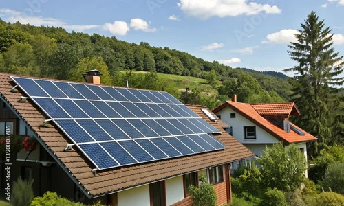 solar panels on a roof