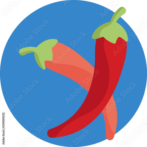 A fiery red chili pepper representing a spicy ingredient often used in cooking.