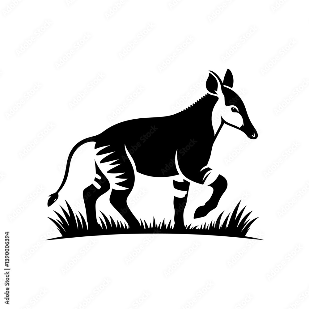 Obraz premium Minimalist Okapi Vector - Okapi Silhouette - Minimalist Okapi Design .