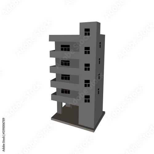 modern building isolated on white