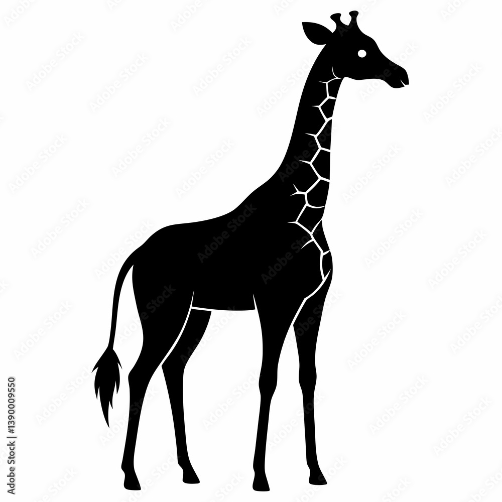 Obraz premium Wildlife Giraffe Silhouette Vector