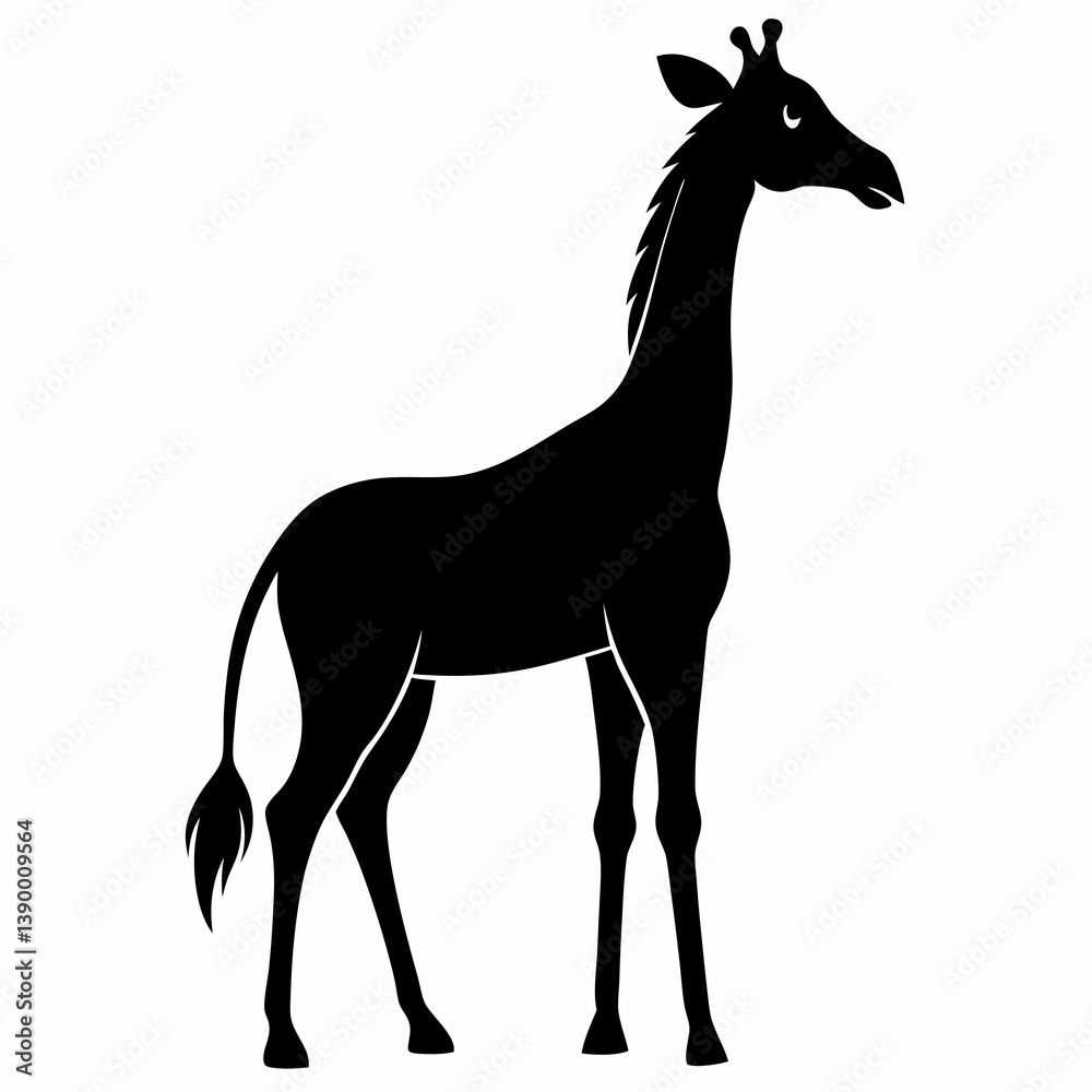 Fototapeta premium Wildlife Giraffe Silhouette Vector
