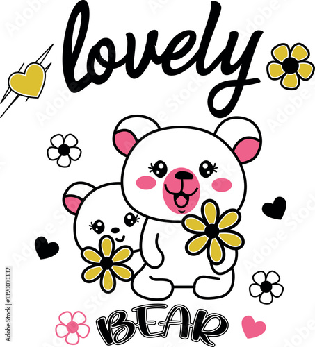 Lovely Bear Cute Cartoon Design for Kids