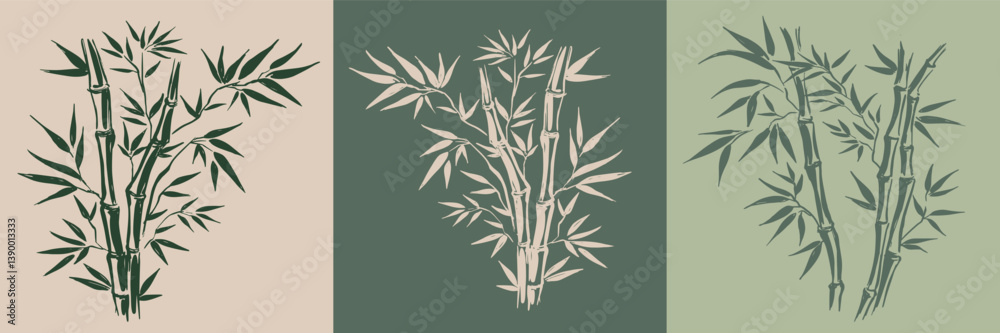 Obraz premium Bamboo tree, Hand drawn style. 