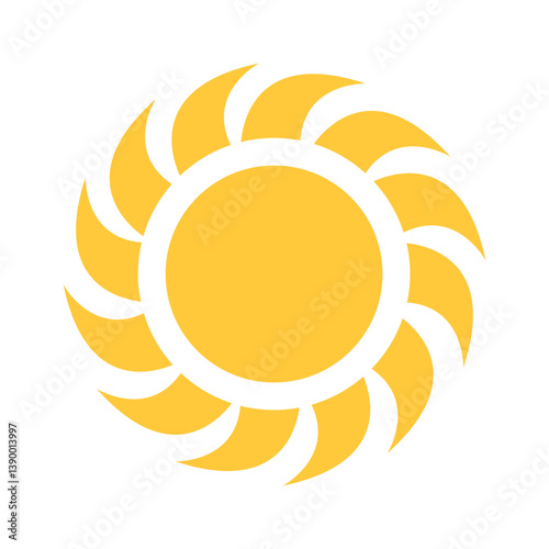 Sun illuminating warmth design element