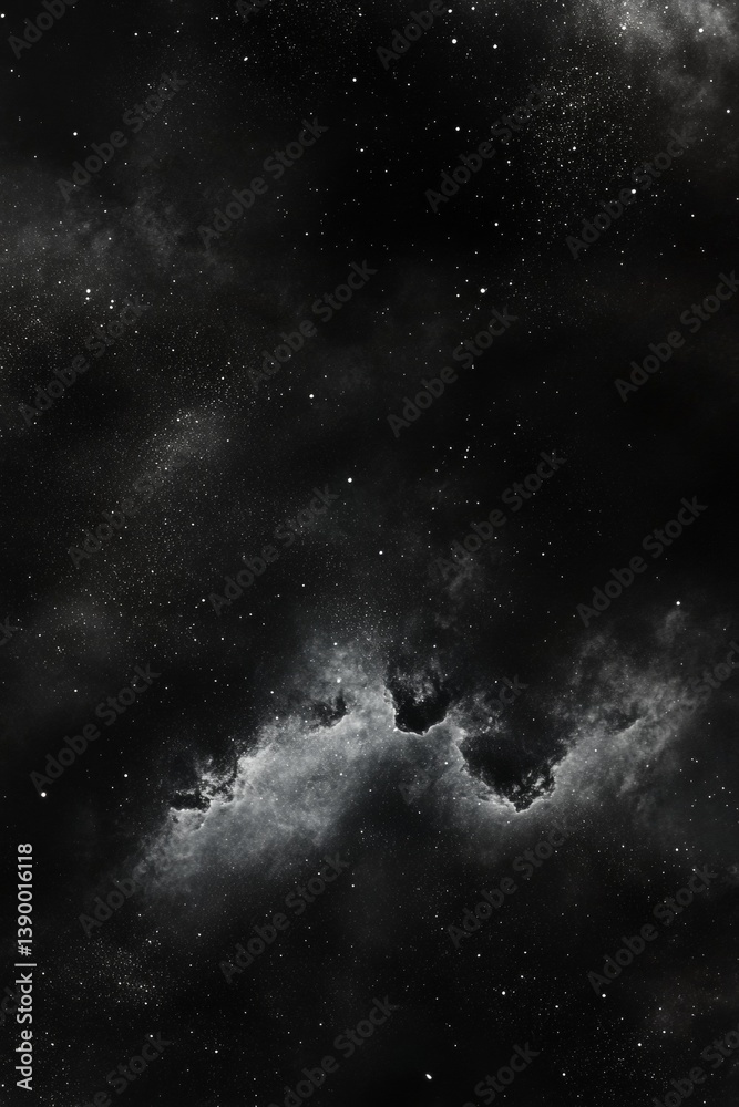 Fototapeta premium Expansive Dark Night Sky Filled With Twinkling Stars Over Horizon