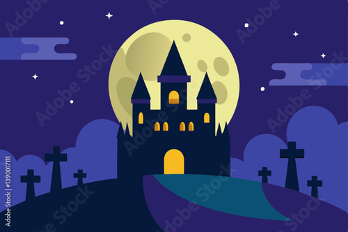 castle in the moonlight