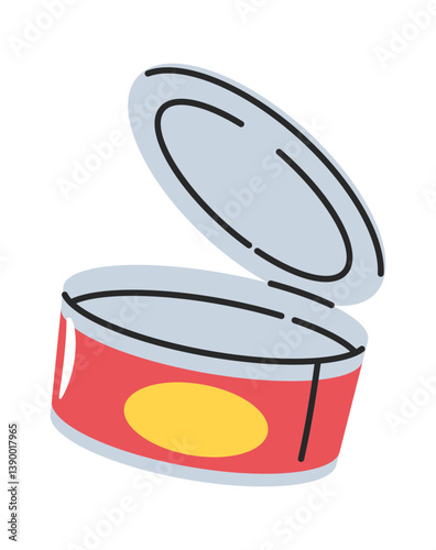 Opened canned food hand-drawn meal