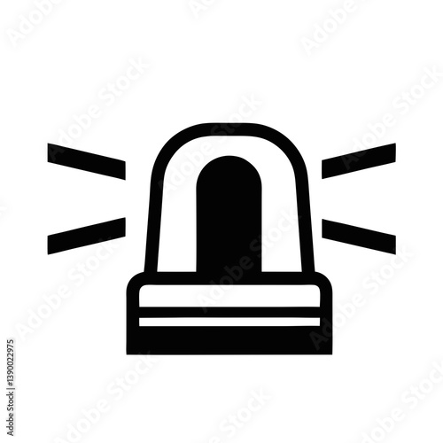 Siren Emergency Light Vector Graphic Design Element For First Responders