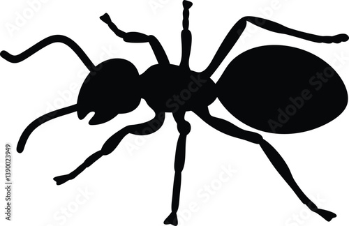 Ant black silhouette vector,Ant icon clip art 